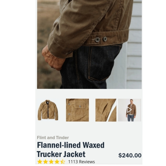 Flint & Tinder Flannel-lined Waxed Trucker Jacket - Picture 12 of 15